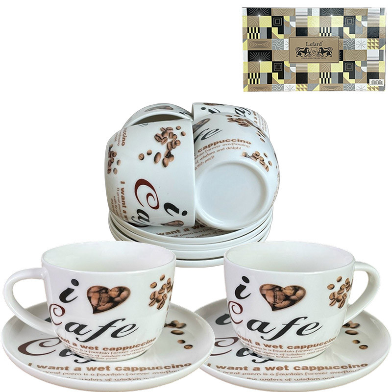 Набор чайный 12пр 220мл прямоуг.под/уп LEFARD COFFEE NANIA 165-569 1/8