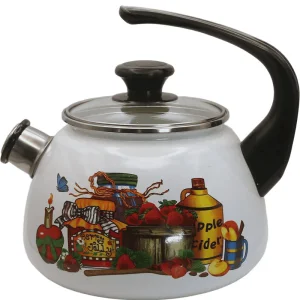 Чайник эмаль 2,0л с рисунком белый мрамор 43604-102/4.02-У4 1/4