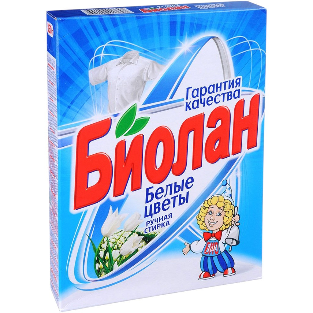 Порошок стиральный Биолан ручная стирка 350гр Белые цветы (750-4) 1/24