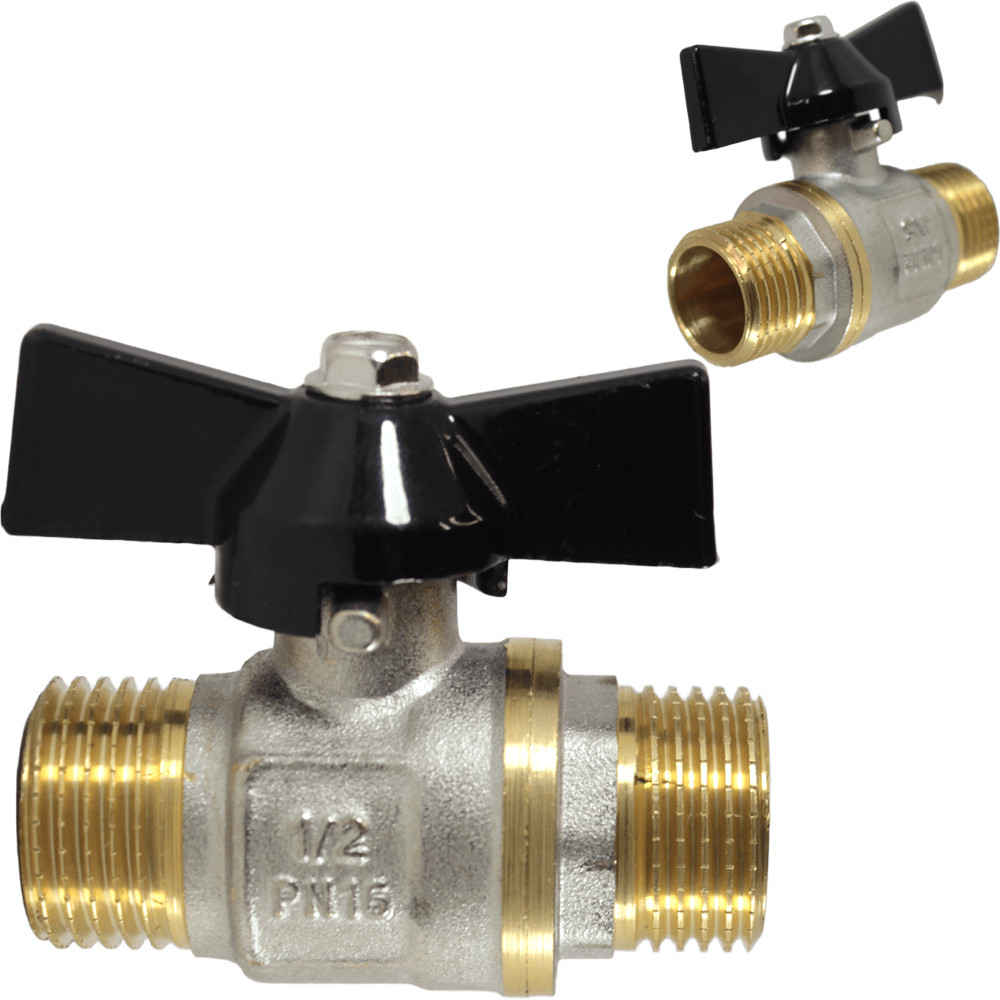 КРАН шаровый 1/2 ш/ш бабочка F213.04-1/2MM/L213-1/2MM (531308) 1/24