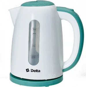 Чайник эл. пластик 1,7л 2200Вт белый с мятным 1106-DL DELTA 1/8