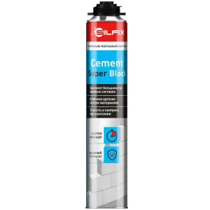 Пена- клей строительная SILFIX Cement Super Block 750мл для газобетонных блоков SFCSB750 1/12