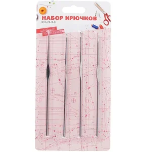 Крючки вязальные (4шт) на блистере HC-023 (308-123)