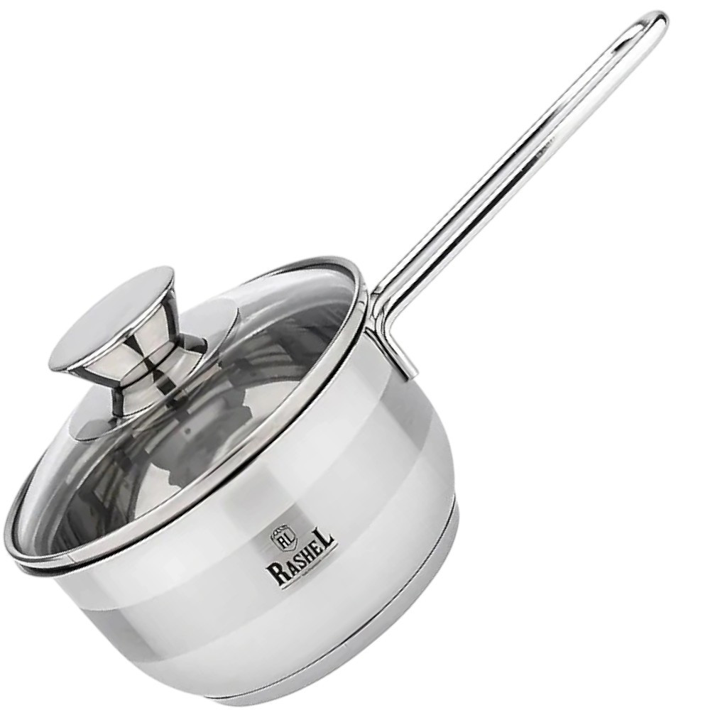 Ковш нерж 1,2л стекл.крышка R-14/80м