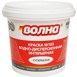 Краска В/Д интерьерная супербелая 3,0кг Волна W103 Мороз Malina Chemicals 1/4