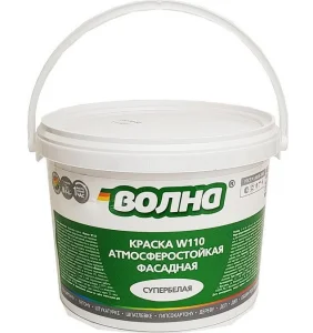 Краска акриловая фасадная супербелая 1,3кг Волна W110 Мороз Malina Chemicals