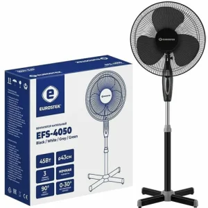 Вентилятор напольный 45Вт 3 скорости черный Eurostek EFS-4050 Black 1/4