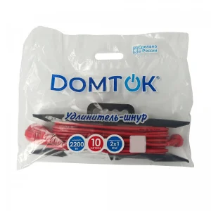 Удлинитель на рамке 10м 10А, 2200Вт, б/з (ПВС 2*1) DOMTOK 1214152