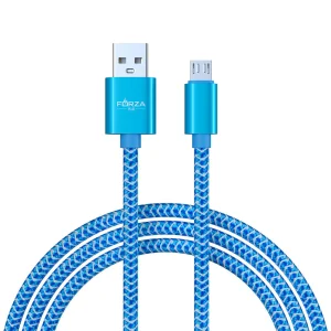Кабель USB FORZA для зарядки Micro USB, 1м, 2А тканевая оплетка (916-230)