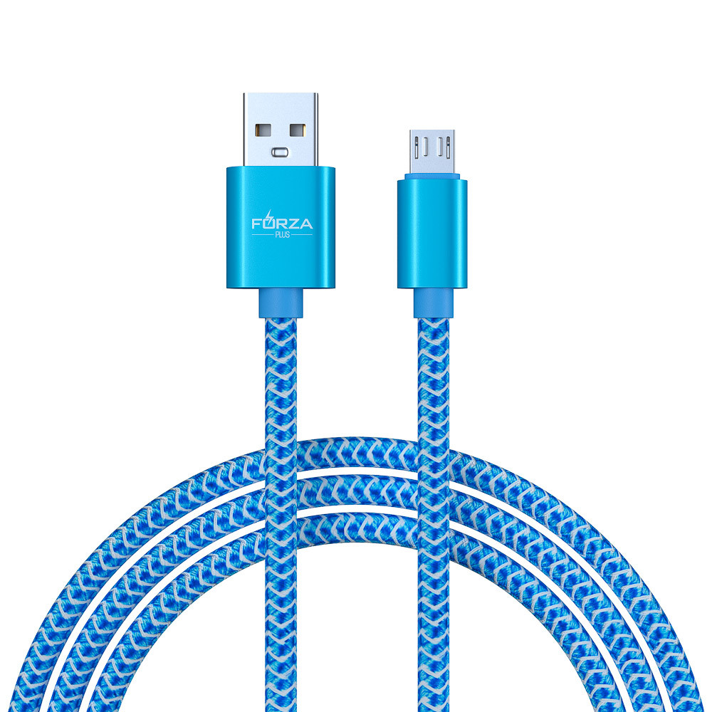 Кабель USB FORZA для зарядки Micro USB, 1м, 2А тканевая оплетка (916-230)