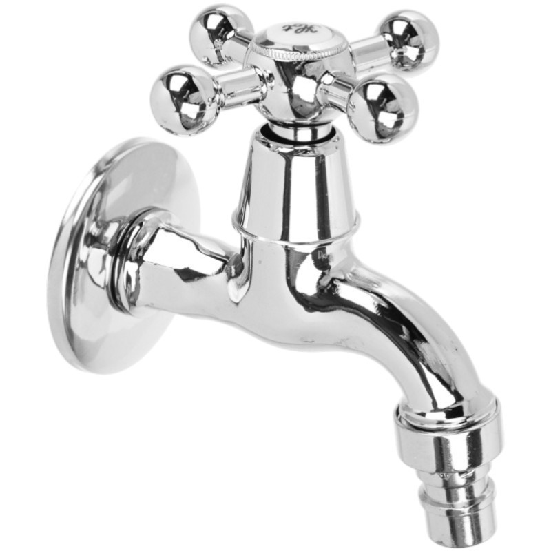 Кран водоразборный 1/2" цинк, короткий излив, вентиль, со штуцером FRESSO (554-037)
