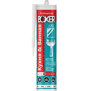 Герметик BOXER S 260мл силиконовый белый санитарный H1616/23 1/24