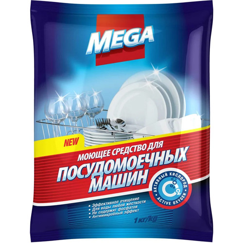 Средство моющее для посудомоечных машин MEGA 1кг (пакет) М-10-4 1/6