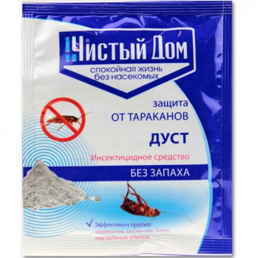 Средство от тараканов дуст Чистый дом 50гр инсектицидный 02-452 1/100