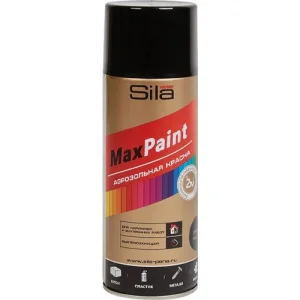 Эмаль аэрозольная универсальная Sila HOME Max Paint 520мл RALT9005 черн термостойкая SILP_T9005 1/12