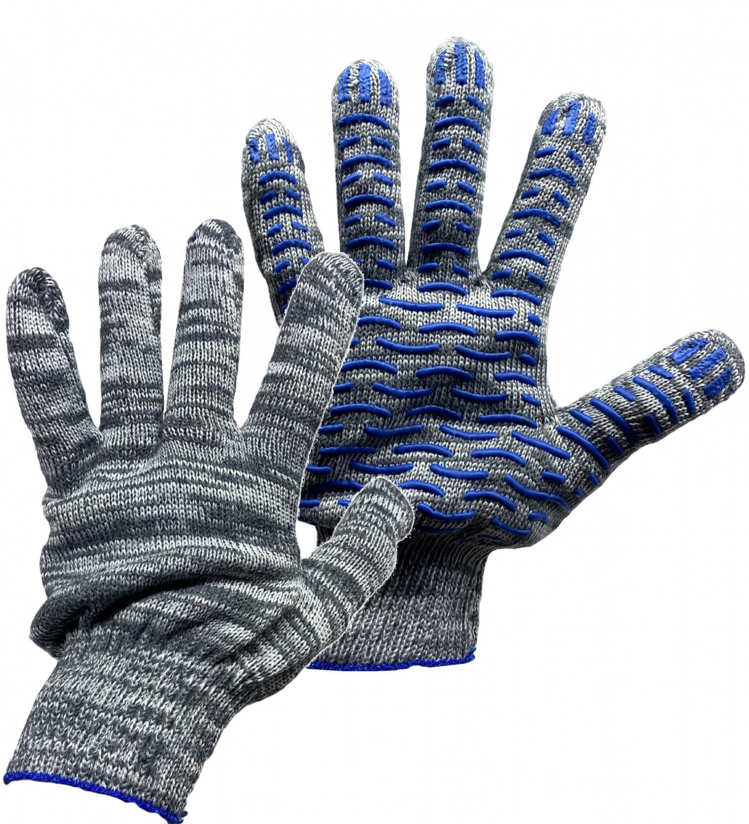 Перчатки с ПВХ 5-ти нитка 10класс Волна Лайт серые П1/31 1/10