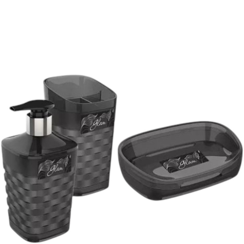 Набор для ванной комнаты 4пр Glam графит ПБ83504 1/8