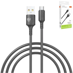 Кабель USB для зарядки Micro 1,0м 2.4А черный BY Fusion (931-625)