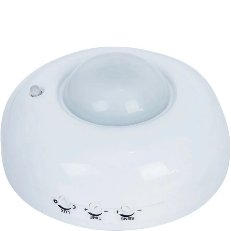 Датчик движения 1200Вт, IP33, до 6м, угол обзора 360гр, белый VKL BT-A04 (1016018)