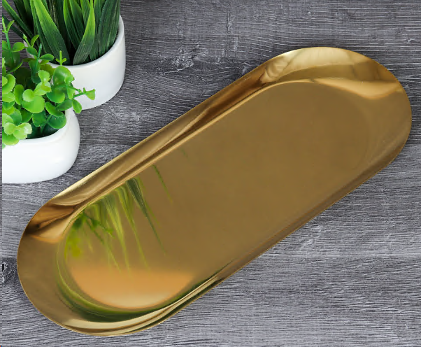 Блюдо овальное 30*12см металл 737553-gold (737553) G-2949 /К/ 1/120