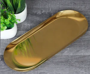 Блюдо овальное 30*12см металл 737553-gold (737553) G-2949 /К/ 1/120