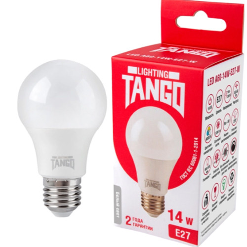 Лампа светодиодная Е27 14W холодный свет 4000K TANGO LED A60 (1205240)