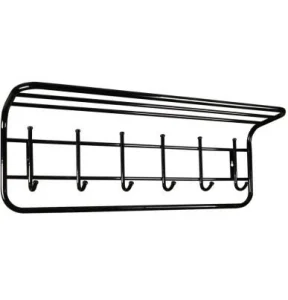 Вешалка настенная с полкой 80*21*28см (6 крючков) черная ВСП 7 Ч
