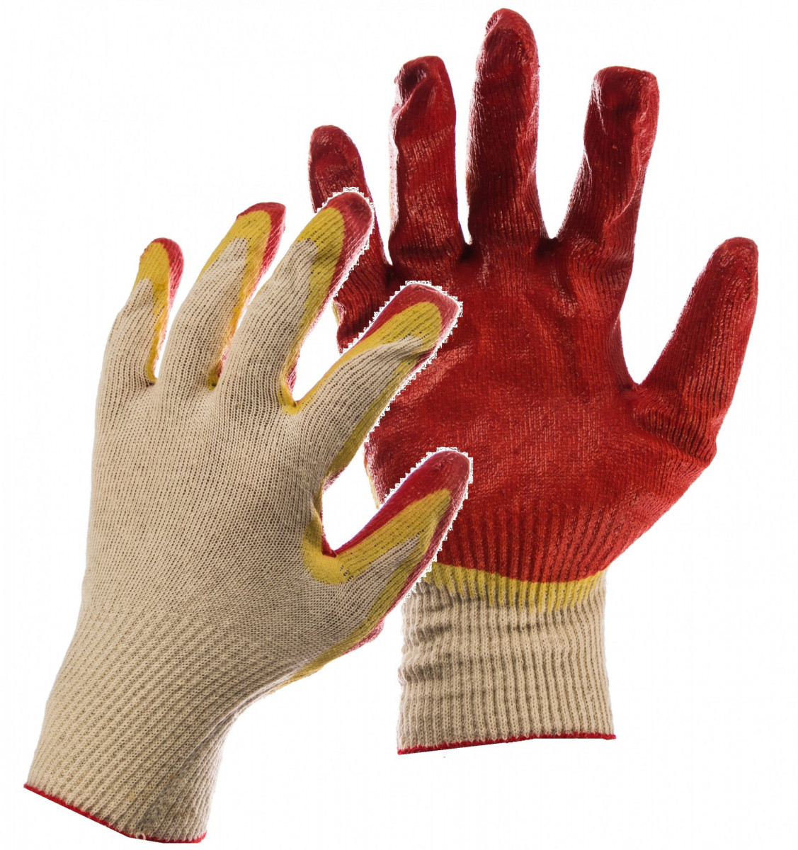 Перчатки трикотажные, х/б, двойная обливная ладонь L-XL STAYER EXPERT-2 /11409-Н10/ 1/10