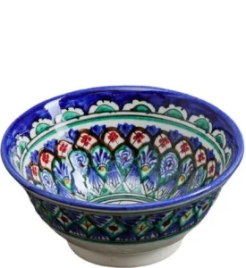 Коса керамика Риштан большая синяя ф18см
