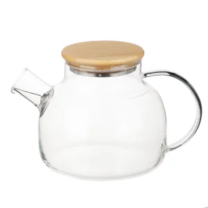 Чайник заварочный стекло 1,0л бамбуковая крышка VETTA Эко (850-227)