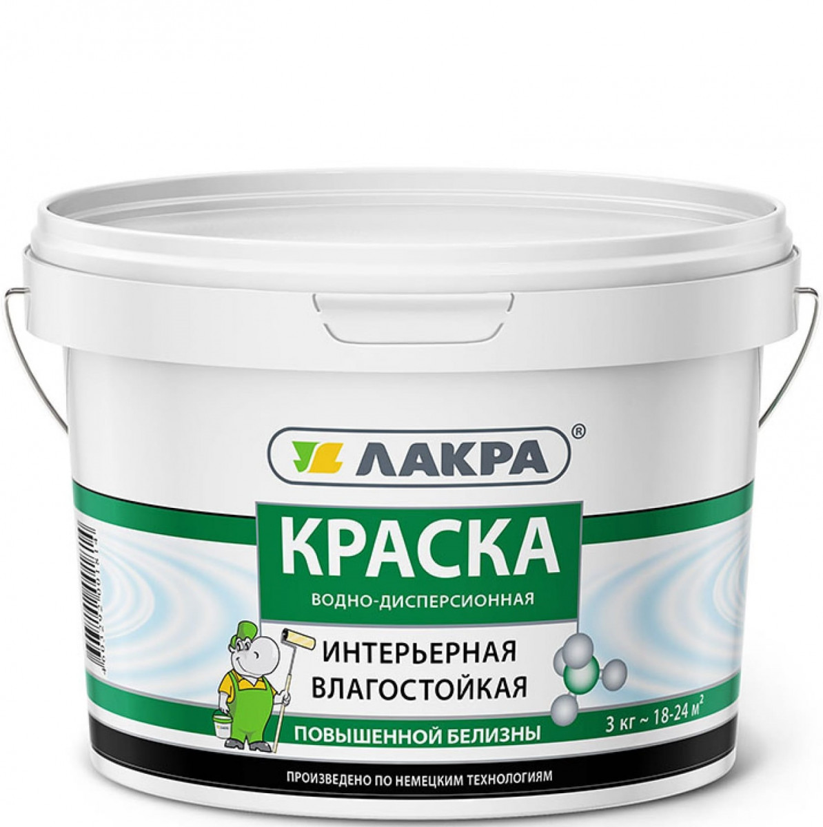 Краска В/Д интерьерная влагостойкая повышенной белизны 3,0кг Лакра /банка/ 1/6