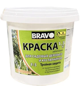 Краска акриловая 1,3кг для садовых деревьев и кустарников 1/12