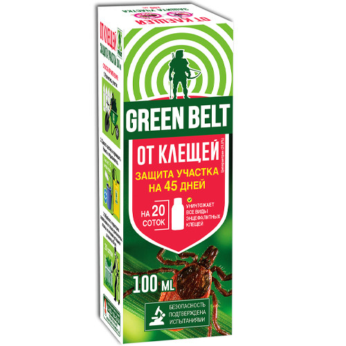 Средство от клещей Концентрат 100мл для защиты участка GREEN BELT (флакон) 02-766 1/48