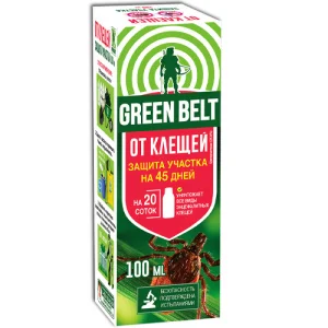 Средство от клещей Концентрат 100мл для защиты участка GREEN BELT (флакон) 02-766 1/48