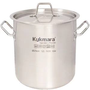 Котел нерж 12л ф25см HoReCa с мет.крышкой HRC-SP12025M /Кукмор/