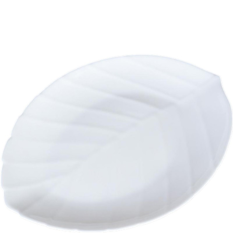Тарелка 9" 22,5см Лист белая (100б-л9) FLSHYP90 (WHITE) стеклокерамика (734980, 745638) 1/36, 1/60