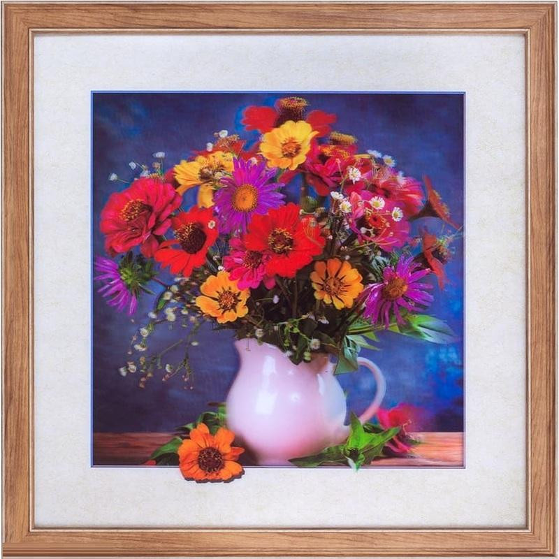 Картина 5D 40*40 Букет в белом кувшине 069 (631397)