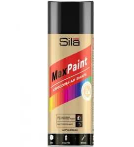 Эмаль аэрозольная универсальная Sila HOME Max Paint 520мл RAL9005 черная глянцевая SILP9005 1/12