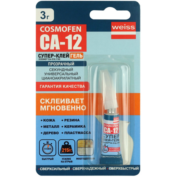 Клей секундный 3гр. Cosmofen CA 12 (гель) 1/24