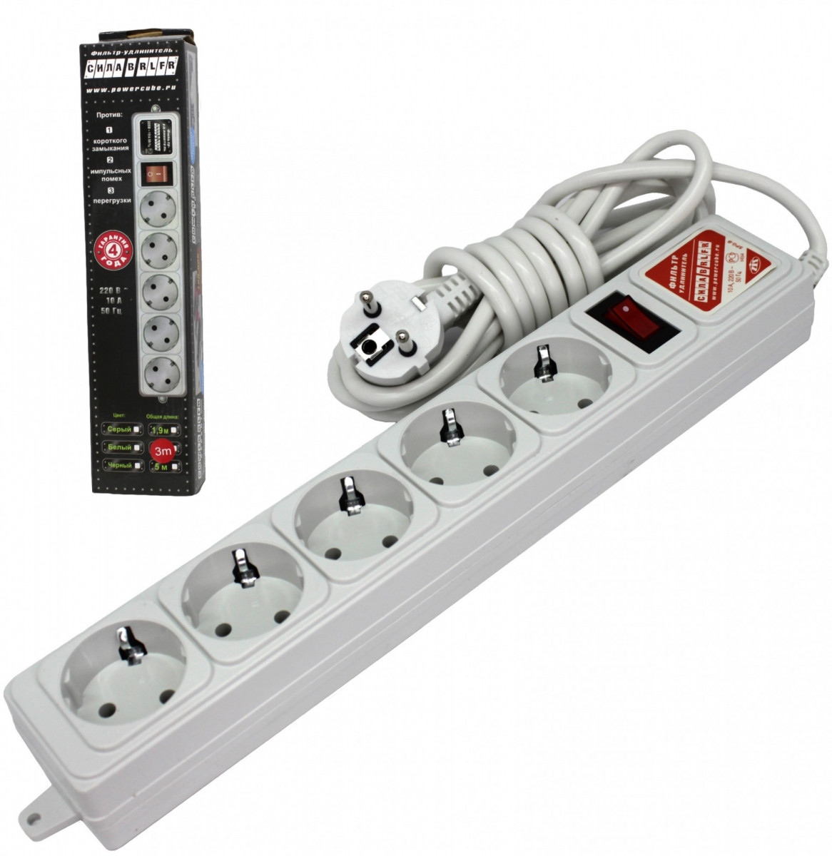 Фильтр сетевой 5 мест 3,0м 10А ST-1282 1/40