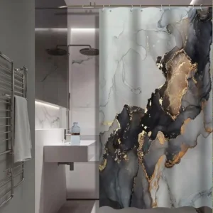 Штора для ванной 180*200см Marble ZALEL YT-Marble30 grey /УТ-00000514/