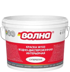 Краска В/Д интерьерная супербелая 6,0кг Волна W103 Мороз Malina Chemicals
