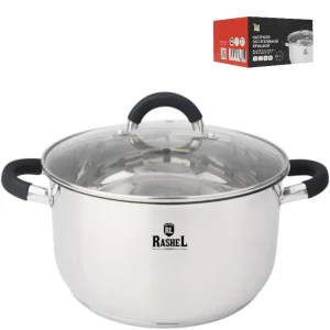 Кастрюля нерж  4,0л стекл.крышка R-400к