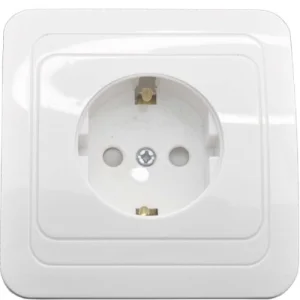 Розетка скрытой установки 1-местная белая 16А с/з ПРОГРЕСС SLIM (312310) 1/10