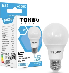 Лампа светодиодная Е27 11W холодный свет 6500K шар А60 TOKOV LIGHT TKL-A60-E27-11-6,5K /1660448/