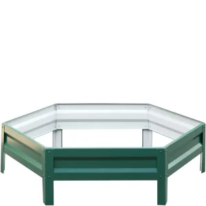 Клумба (6-гранная) одноярусная 0,6*1,2м (h-20см) зеленая RAL6005