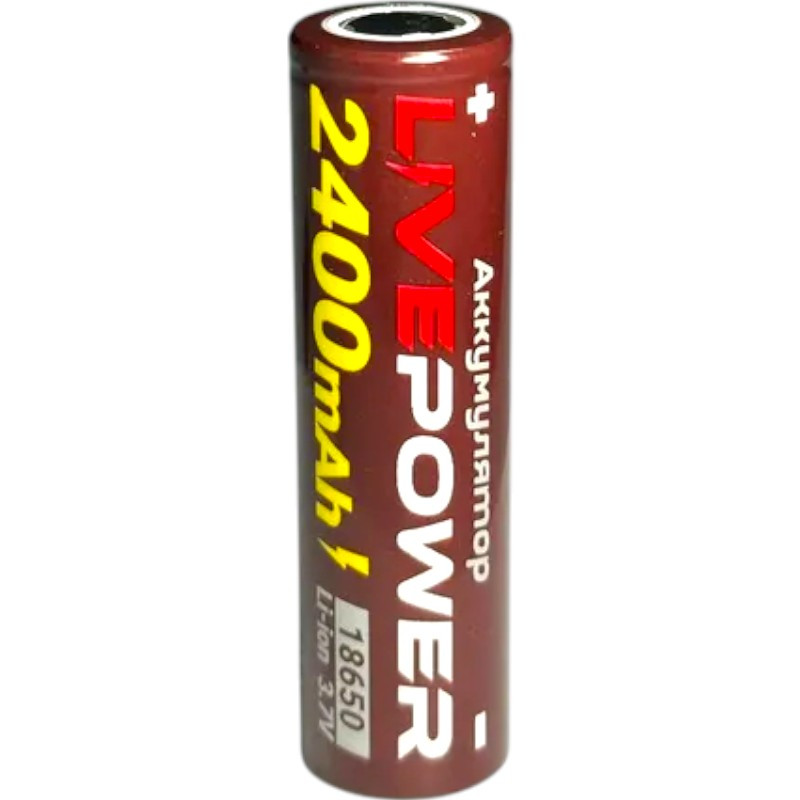 Аккумулятор Li-lon 3.7v 2400mAh тип 18650 LivePower /63 232/ 1/20