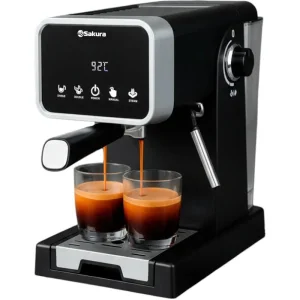 Кофеварка эл. 1100Вт, емкость 1300мл, рожковая SA-6123 SAKURA