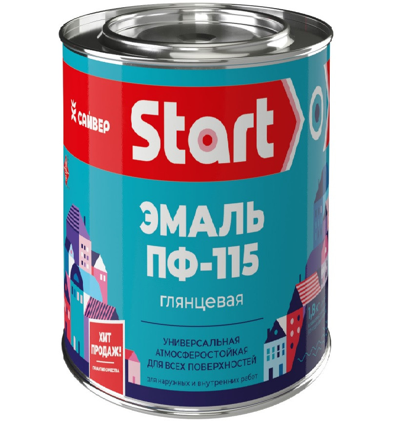 Эмаль ПФ 115 красная 0,8кг Старт 1/14
