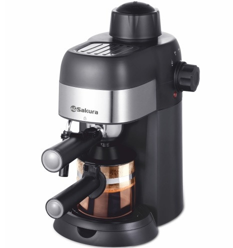 Кофеварка эл. 800Вт, емкость 250мл, рожковая SA-6115 SAKURA